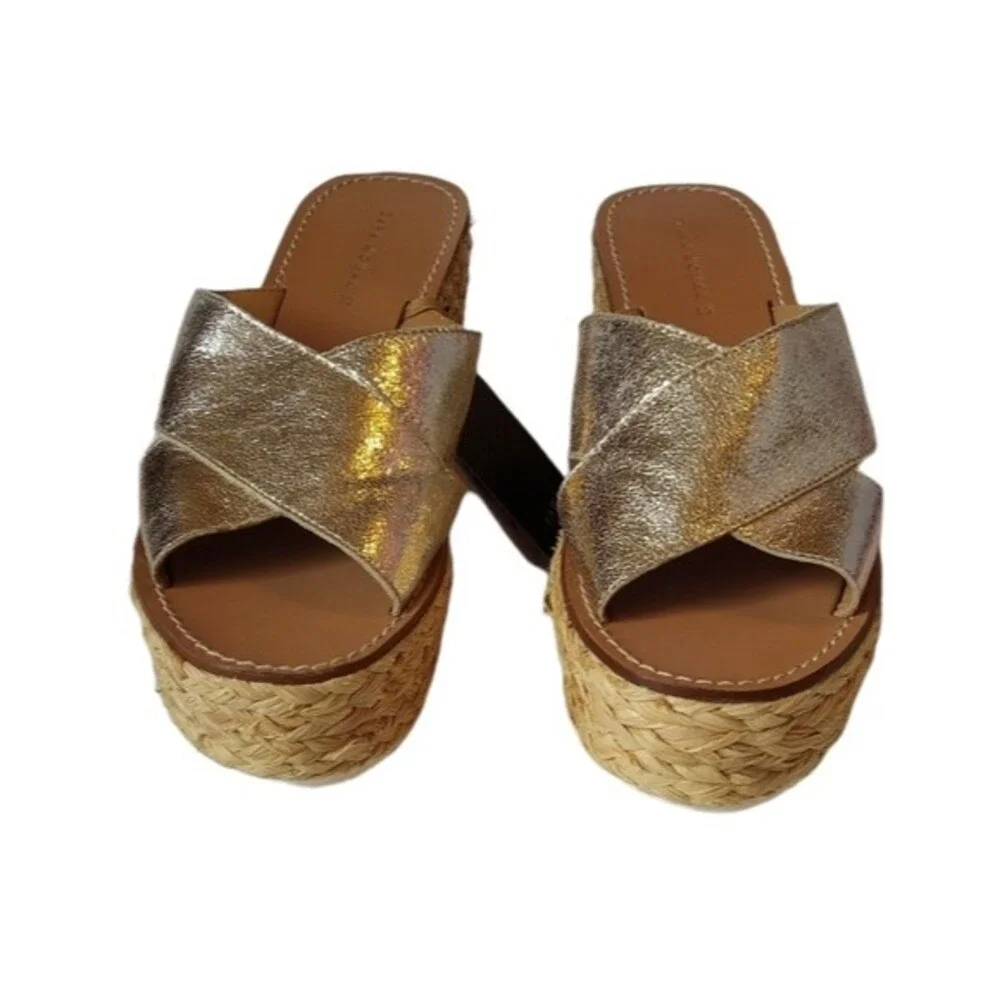 NWT Zara Jute Esprilladres Wedge Sandals - Picture 3 of 12